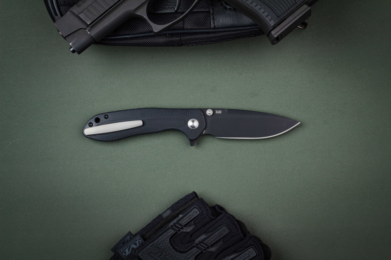 Складной нож CJRB Scoria PVD сталь AR-RPM9, рукоять Black G10