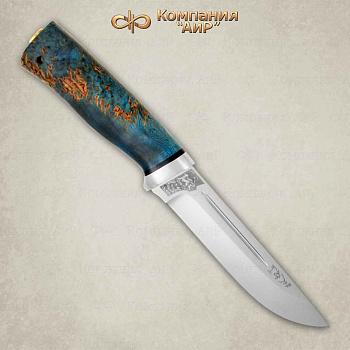 Нож Бекас АиР (стабилизированная карельская береза, лазурная)