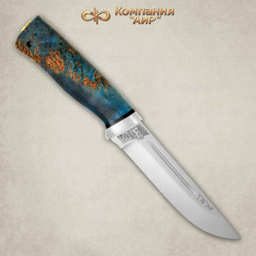 Нож Бекас АиР (стабилизированная карельская береза, лазурная)