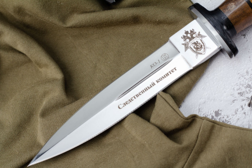 Нож КО-1 Дерево/Кожа  с символикой Следственного Комитета Кизляр Нож КО-1 Дерево/Кожа  с символикой Следственного Комитета Кизляр