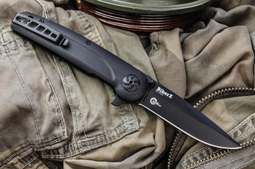 Нож складной Biker Z D2 Black Titanium
