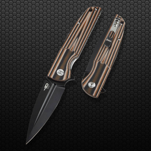 Нож складной Bestech Fin Khaki Gmascus Black SW