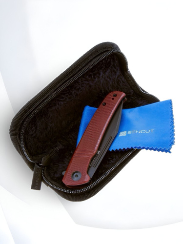 Складной нож Sencut Brazoria Blackwash сталь D2, рукоять Burgundy G10