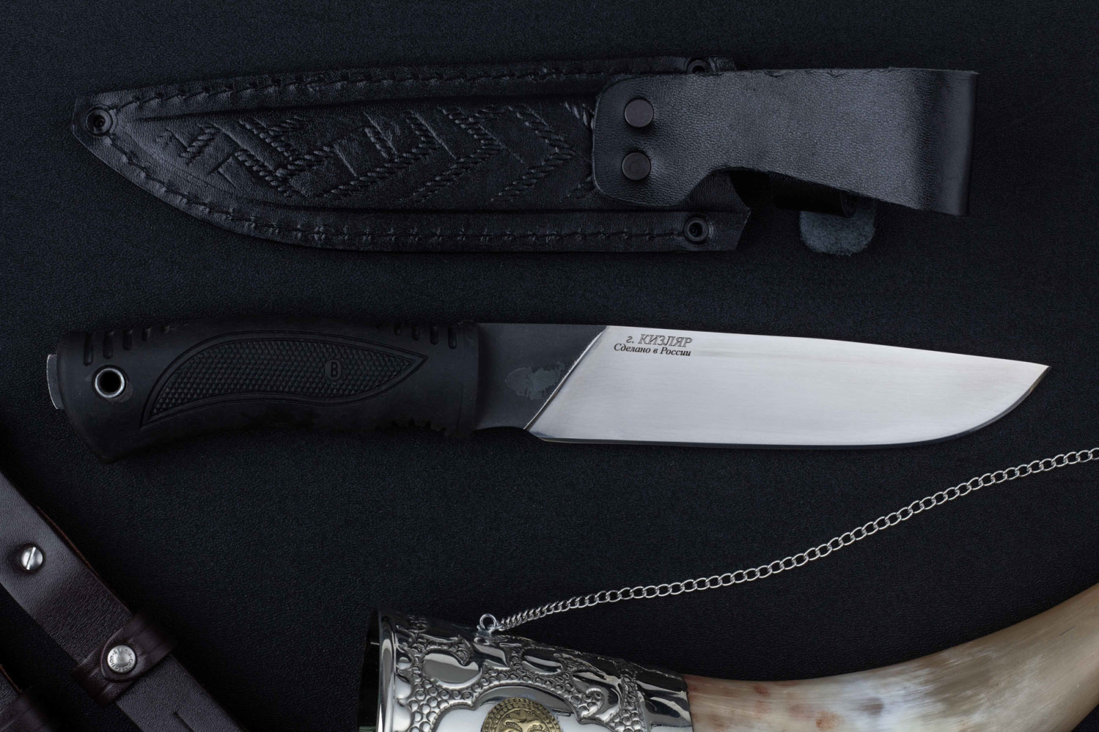 Нож Охота - 65х13/резина Беркут Кизляр