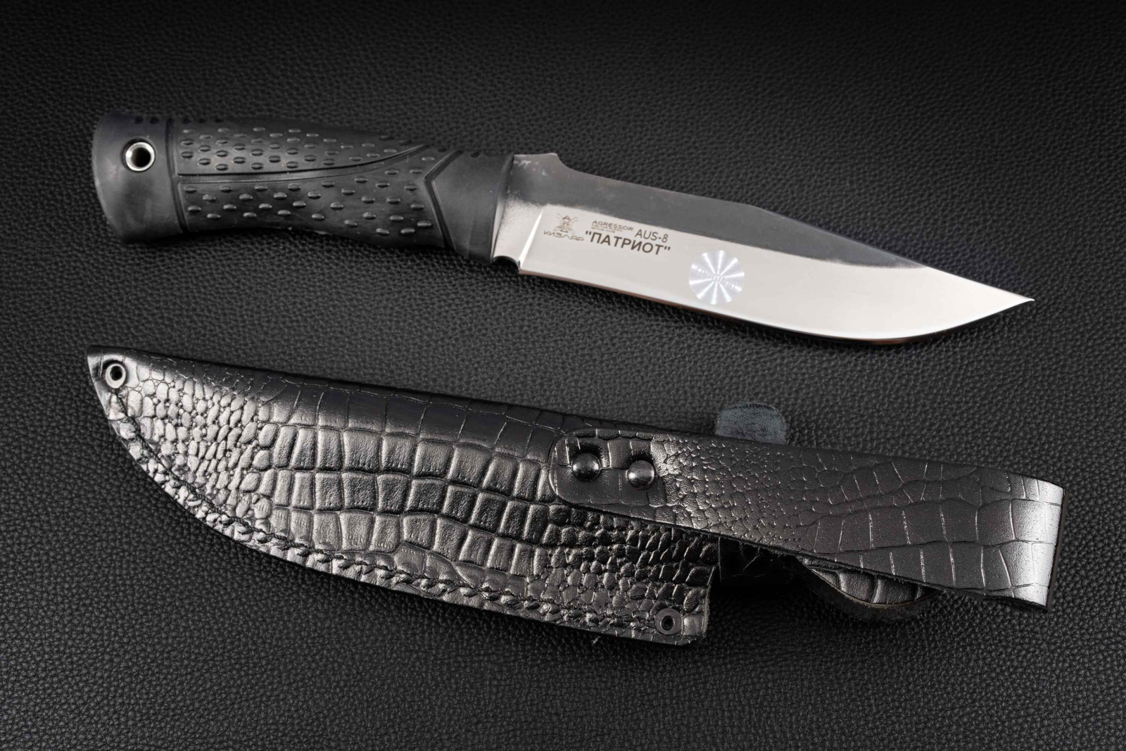 Нож Патриот AUS-8 эластрон черный Андреев