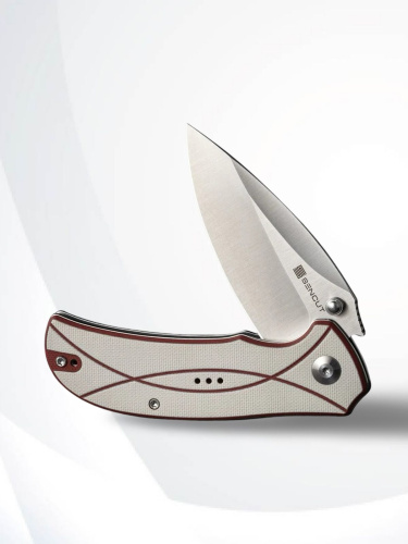 Складной нож Sencut Hyrax satin сталь 9Cr18MoV, рукоять Ivory/Red G10