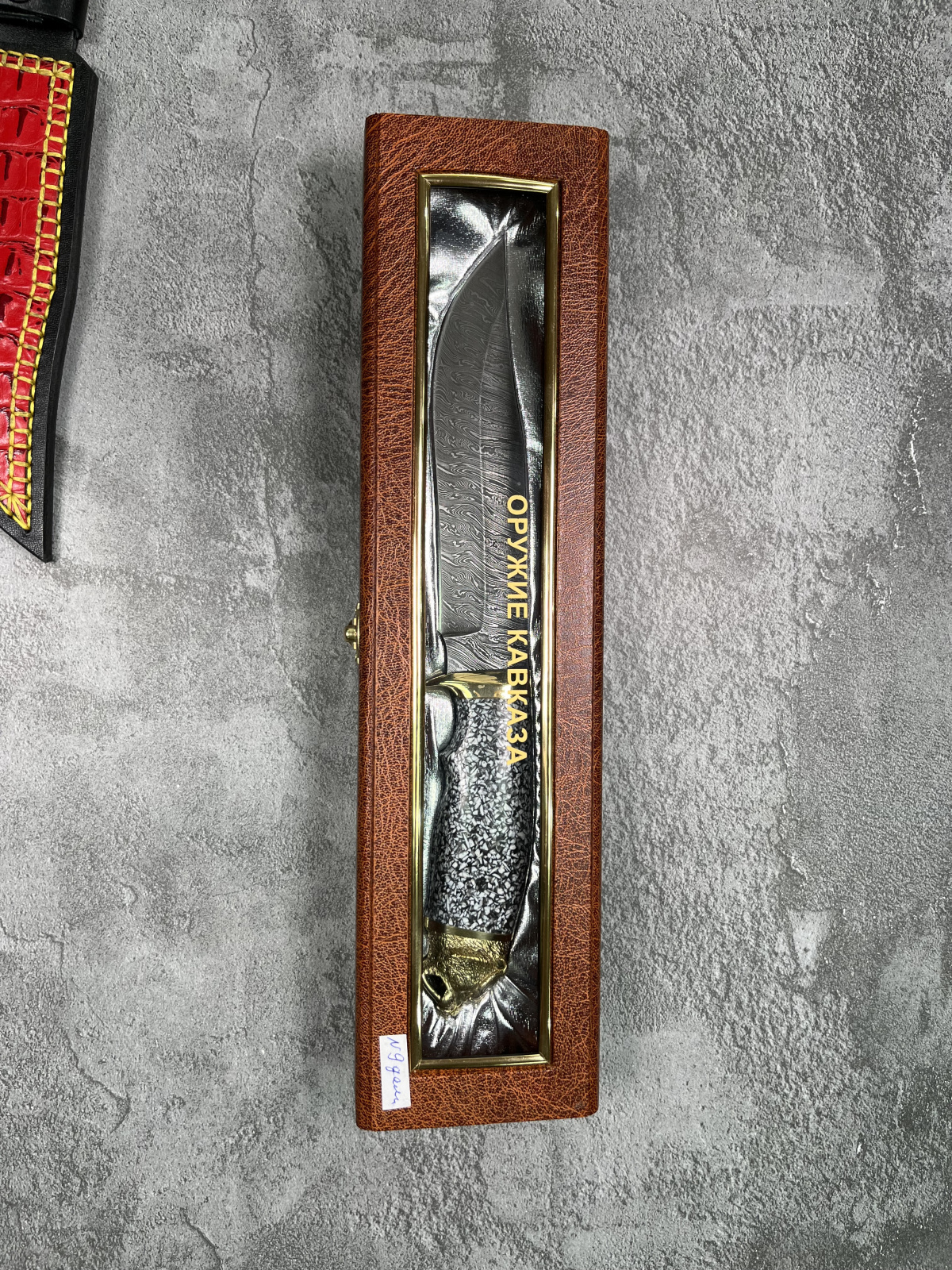 Нож Викинг дамаск/акрил модель №1