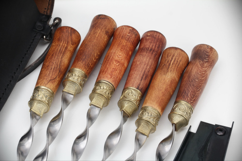 Шампурный набор-тубус №2 - латунные гарды Блажко