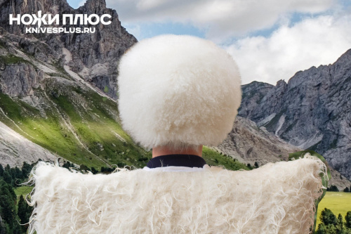 Папаха кавказская козья белая