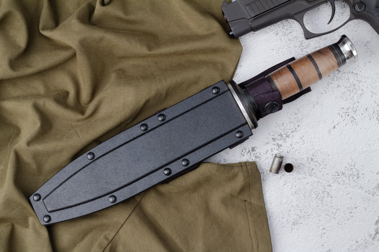 Нож КО-1 Дерево/Кожа  с символикой Министерство Обороны Кизляр Нож КО-1 Дерево/Кожа  с символикой Министерство Обороны Кизляр