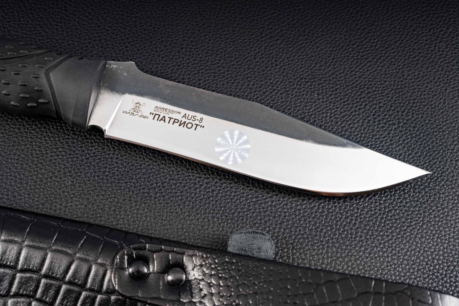 Нож Патриот AUS-8 эластрон черный Андреев