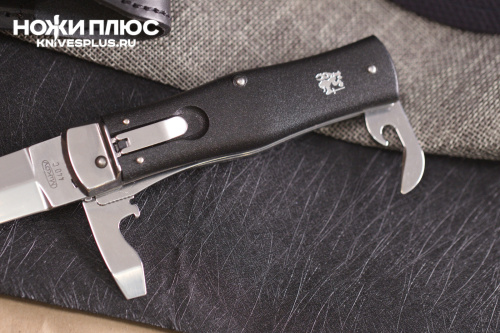 Автоматический нож Predator 440C черный с открывалкой Mikov