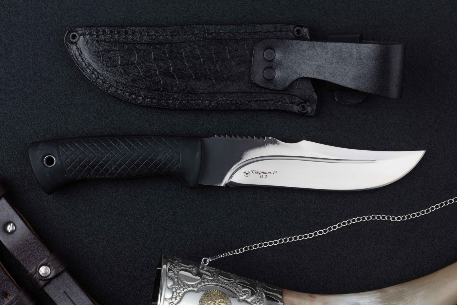 Нож Скорпион-1 D2 резина Беркут Кизляр