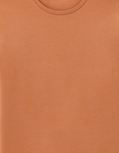 футболка из эластичного хлопка с круглым вырезом Brown Celio