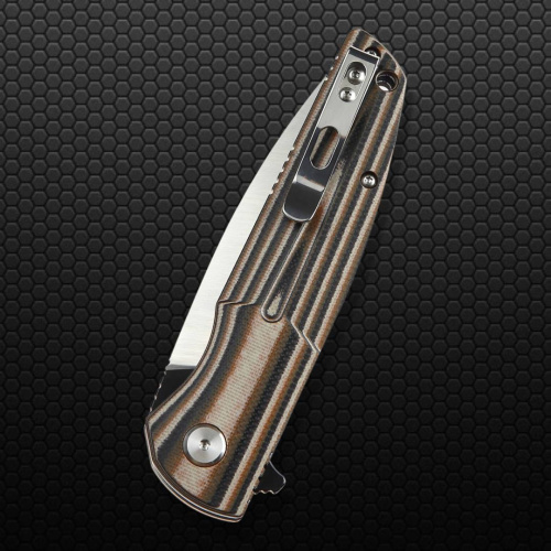 Нож складной Bestech Fin Khaki Gmascus Satin/Black