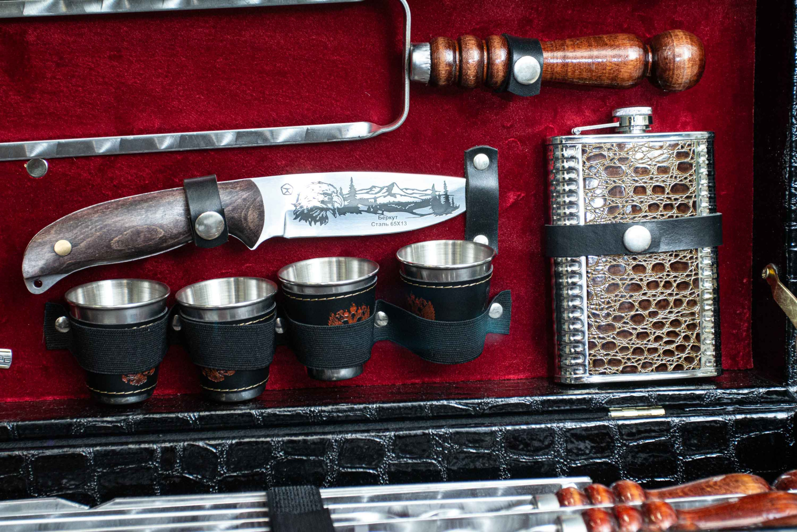 Шашлычный набор с двойным шампуром Нефтуллаева