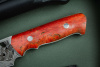 Нож Калашников дамаск с рисунком, красное дерево