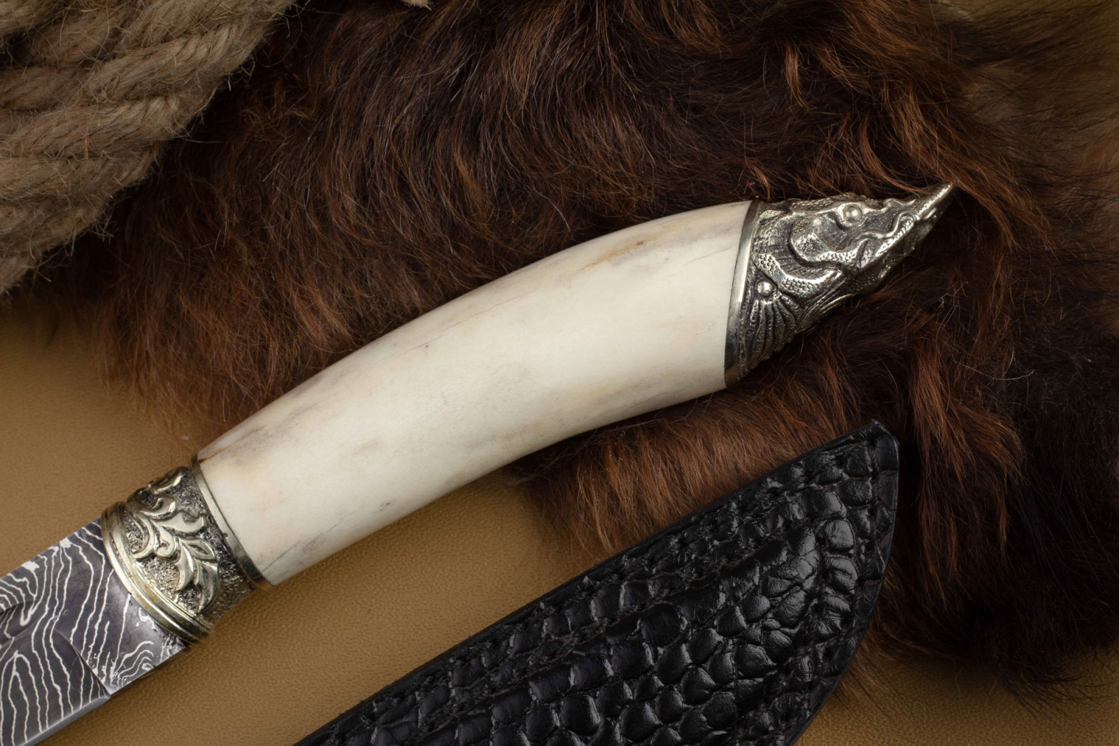 Нож Спец (Осетр) никель/дамаск Адамов