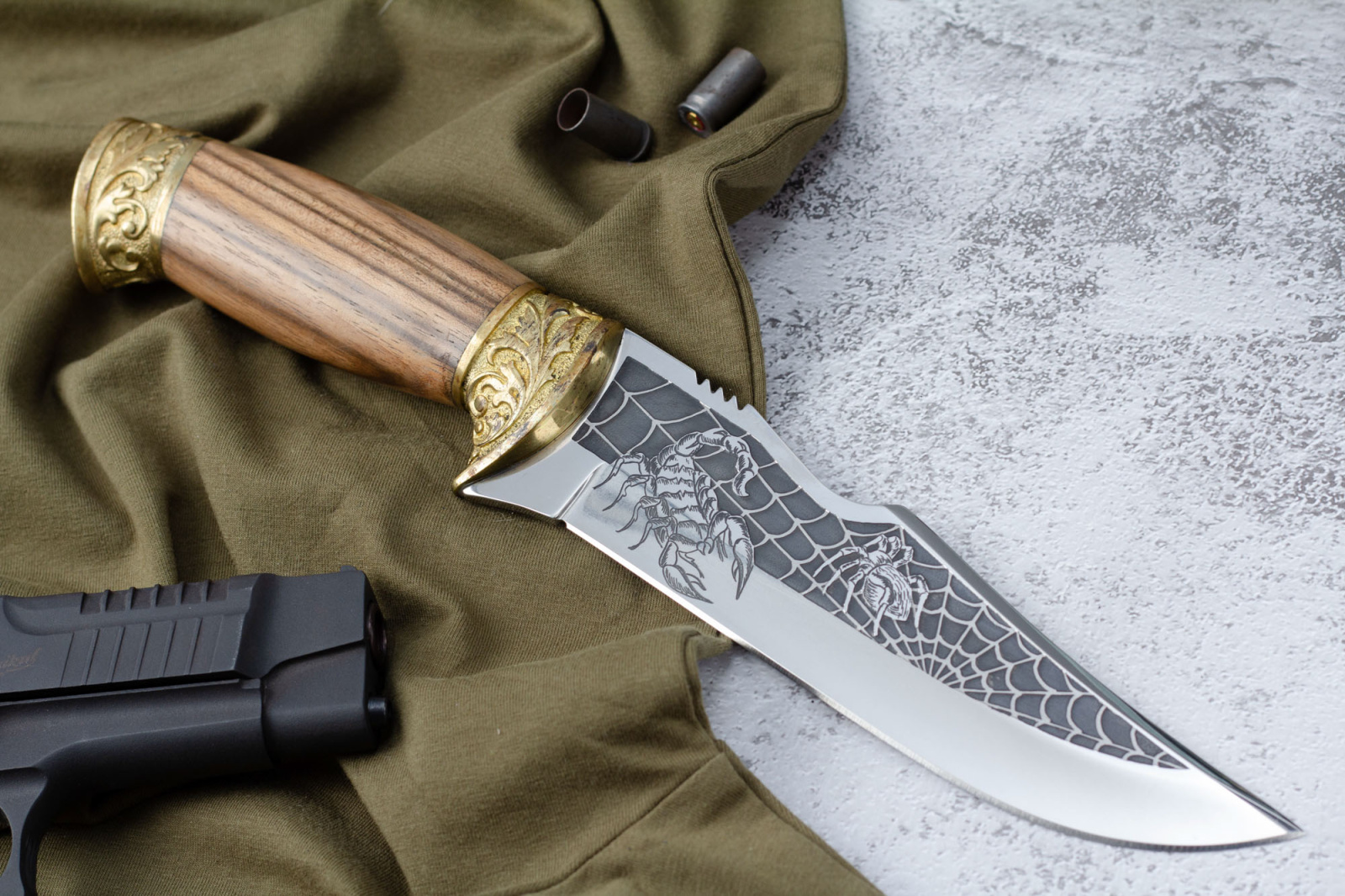 Нож Скорпион Малый Латунь с символикой ФСО Кизляр Нож Скорпион Малый Латунь с символикой ФСО Кизляр