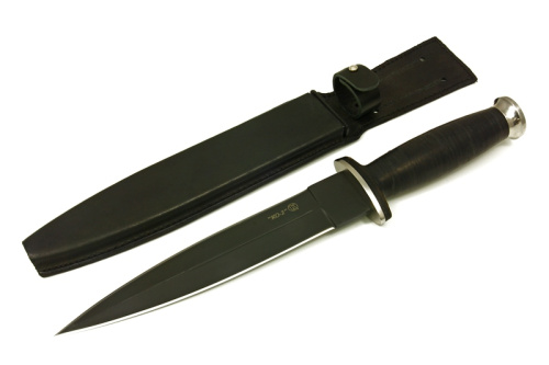 Нож КО-2 Черный Кожа Нож КО-2 Черный Кожа