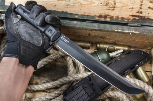 Нож Sensei AUS-8 black Titanium Black