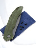 Складной нож Petrified Fish Hairtail dark stonewash сталь K110, рукоять Green Micarta