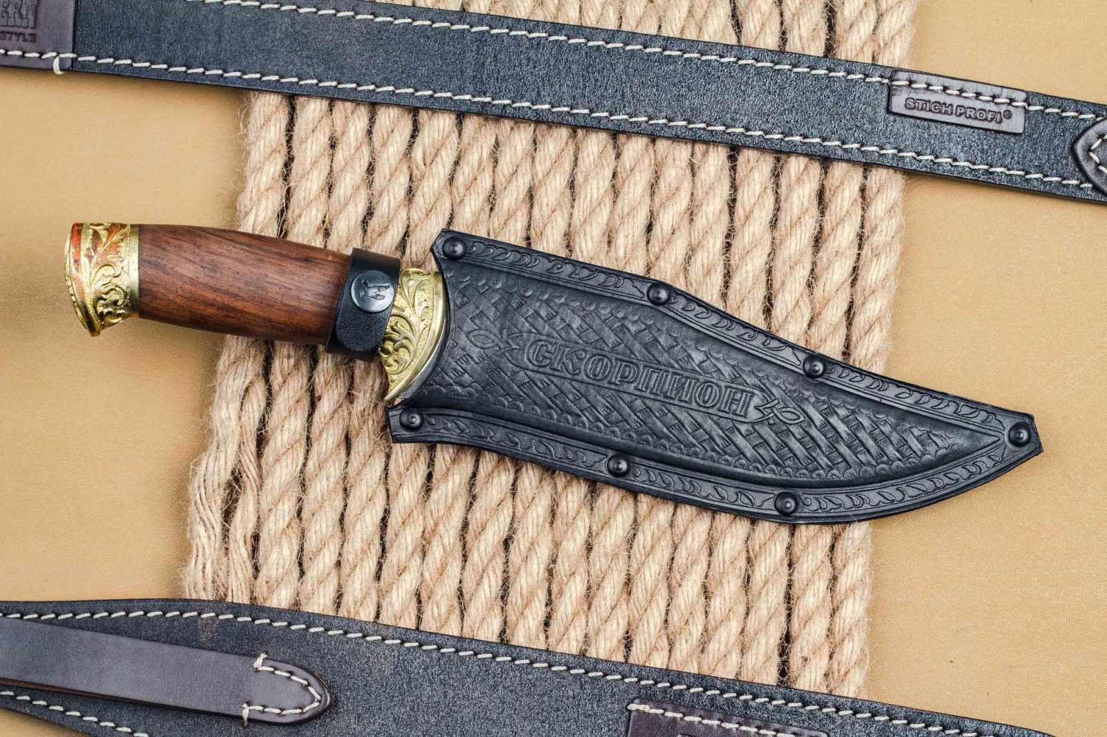 Нож Скорпион Большой Латунь