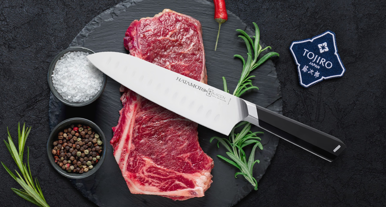 Кухонный нож Сантоку Hatamoto HVT-003B