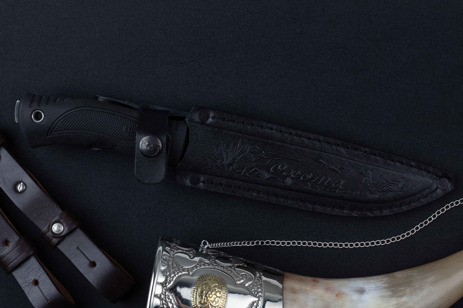 Нож Охота - 65х13/резина Беркут Кизляр