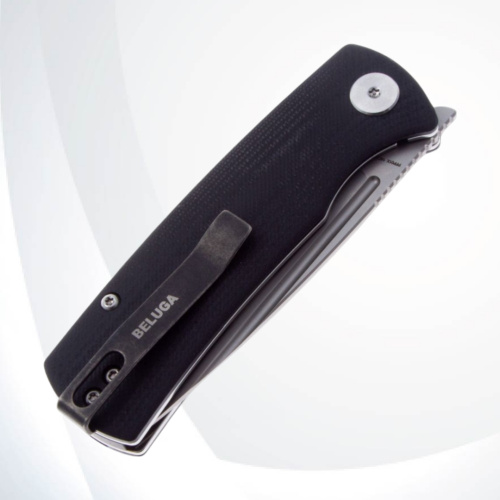 Складной нож Petrified Fish Beluga Mini сталь 14C28N, рукоять Black G10