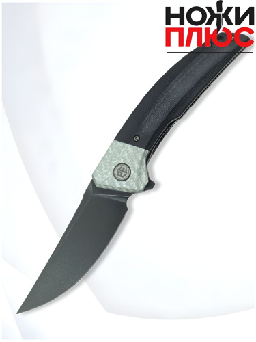 Складной нож Petrified Fish Deepsea Blackwash сталь K110, рукоять White Carbon Fiber/G-10