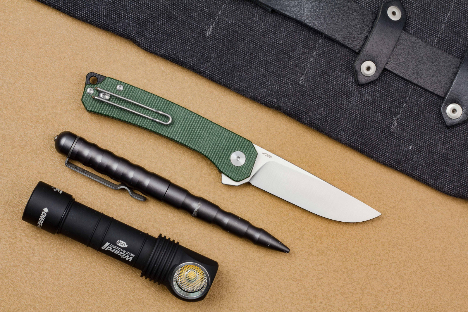 Нож QSP Osprey Satin сталь 14C28N, рукоять Green Micarta