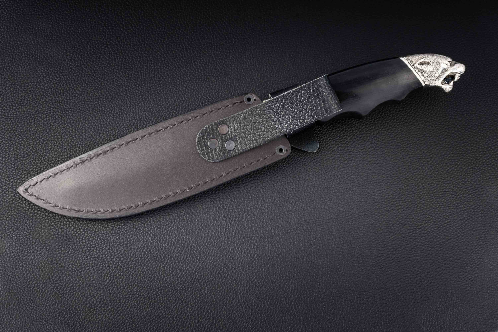 Нож Пума дамаск граб/мельхиор Булат