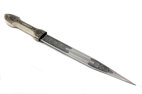 Кинжал сувенирный (кожа/мельхиор) модель №1