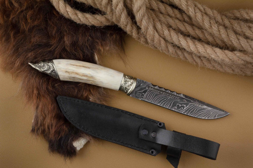 Нож Спец (Осетр) никель/дамаск Адамов