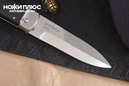 Автоматический нож Predator  N690 черный Stone wash Mikov