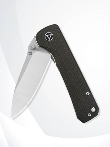 Нож QSP Hawk Satin сталь 14C28N, рукоять Rough Micarta Dark Brown