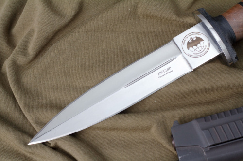 Нож КО-1 Дерево/Кожа с символикой ГРУ Кизляр Нож КО-1 Дерево/Кожа с символикой ГРУ Кизляр