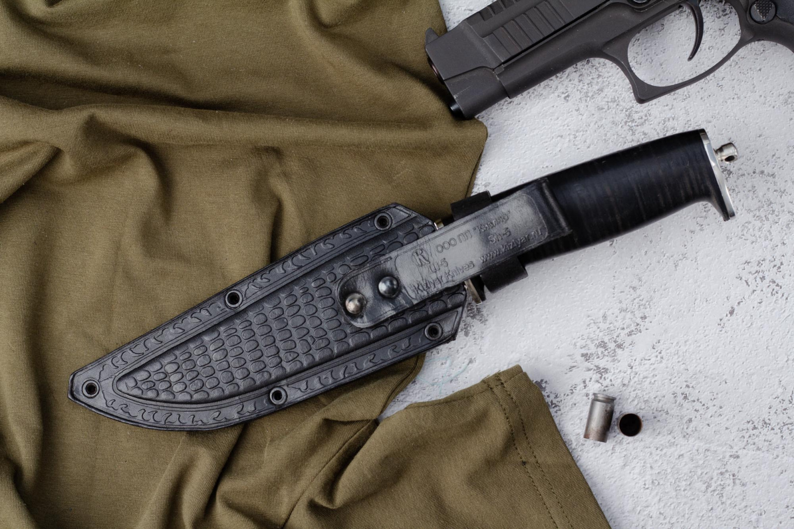 Нож Ш-5 Кожа с символикой Министерство обороны