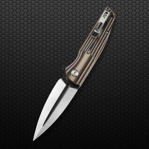 Нож складной Bestech Fin Khaki Gmascus Satin/Black