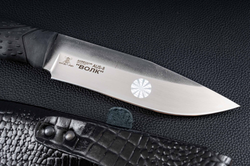 Нож Волк AUS-8 эластрон черный Андреев