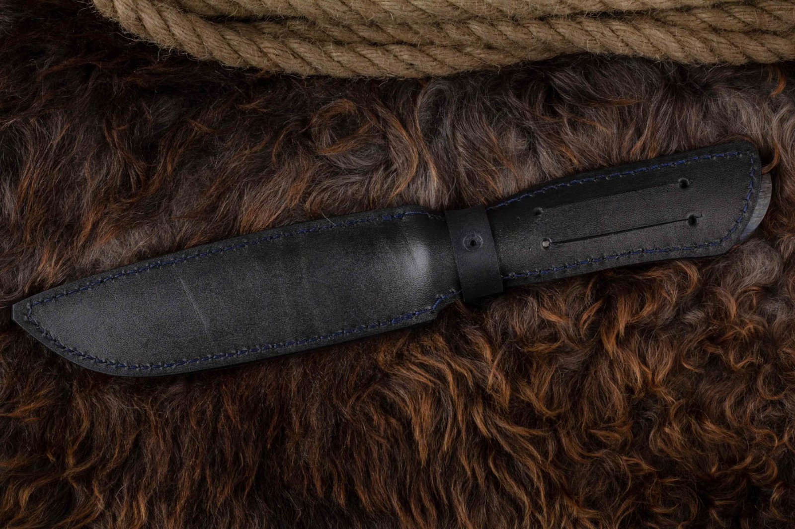 Нож Восток дамаск граб/синий Адамов