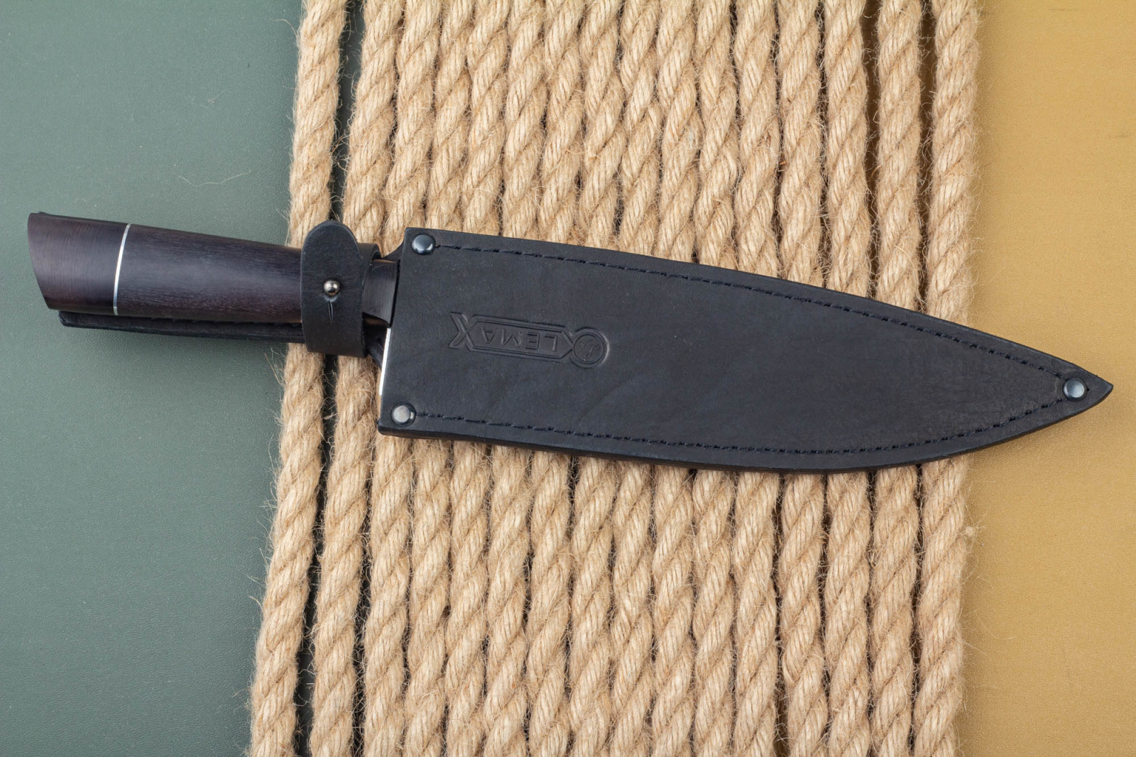 Нож Кухонный Шеф без подставке в кож.чехле (110Х18МШд, черный граб) Lemax