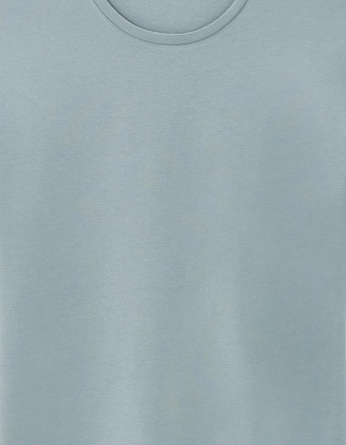  Облегающая футболка из эластичного хлопка с круглым вырезом - Green Celio