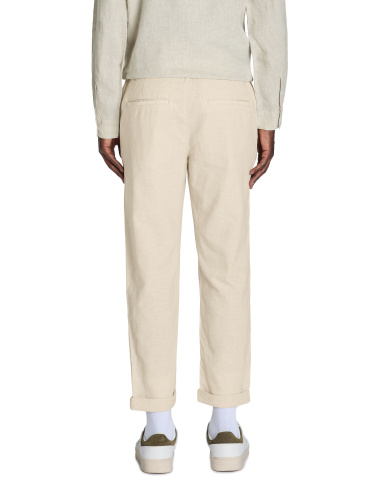 Прямые брюки из льна и хлопка - beige
