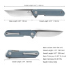 Нож Bestechman Dundee grey titanized/satin сталь D2, рукоять Grey G10
