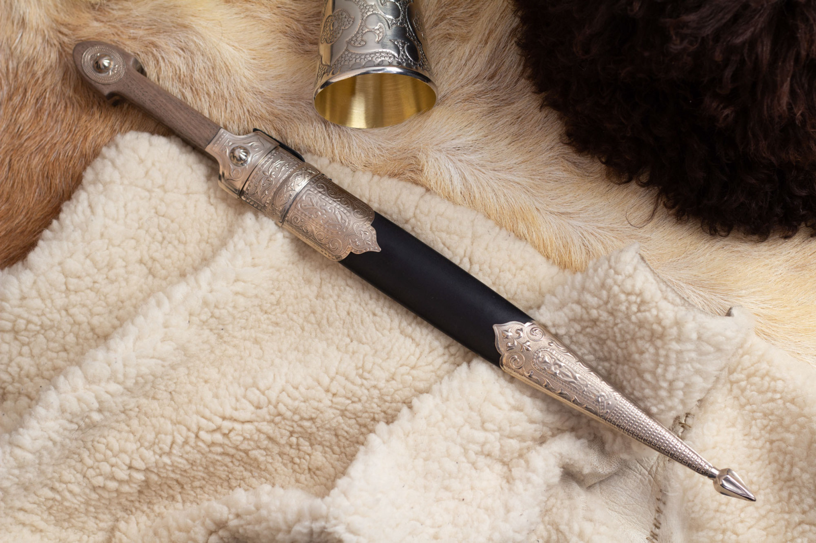 Кинжал "Кд" (мельхиор/кожа) Кизляр