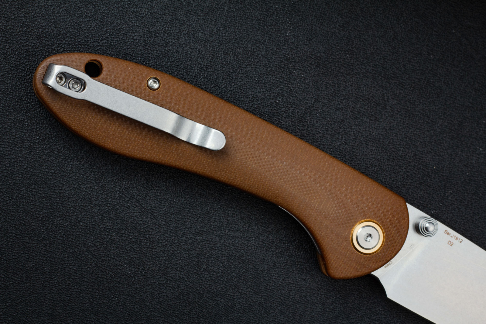 Складной нож CJRB Feldspar сталь D2, рукоять Brown G10