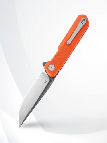 Нож Bestechman Dundee satin/grey titanized сталь D2, рукоять Orange G10