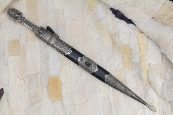 Кинжал сувенирный модель №19 со вставками кожазаменитель/мельхиор